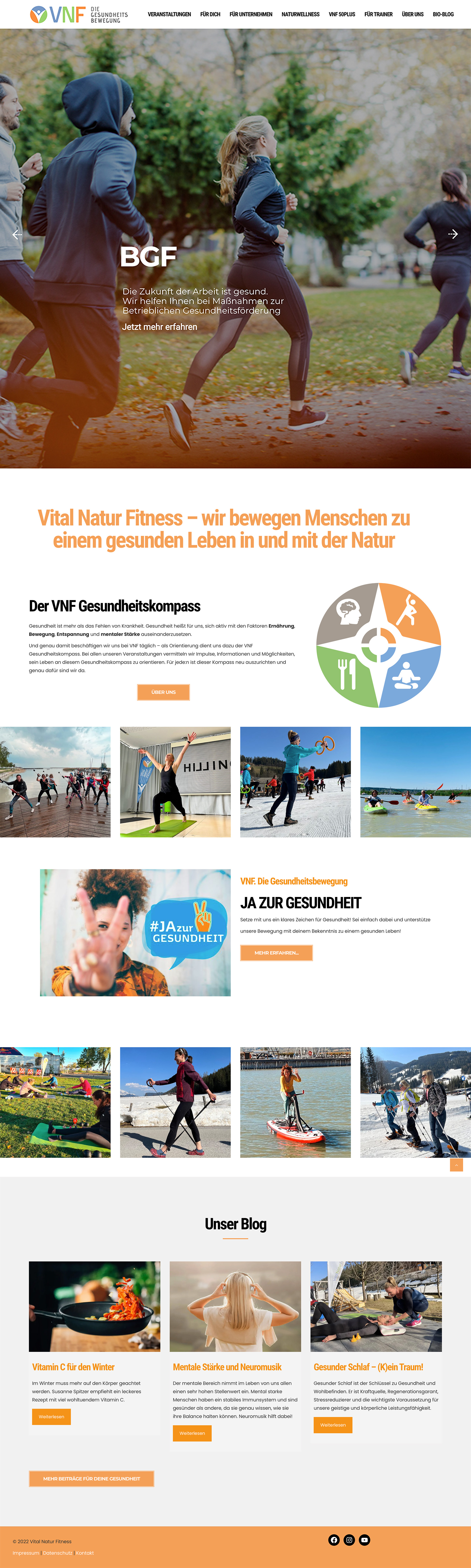 Vital Natur Fitness Website Screenshot